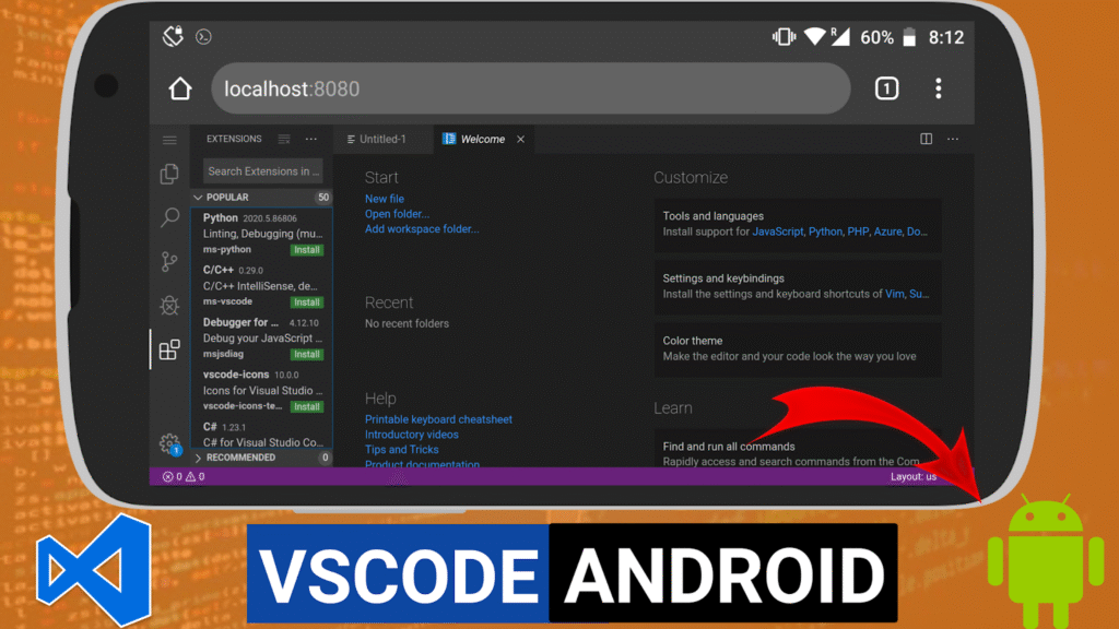 How To Install VSCODE On Android Mobile | Vscode Run Kali Linux Android Without Root